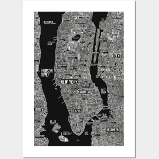 NYC New York map Posters and Art